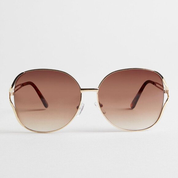 torrid Accessories - TORRID Side Cut Square Sunglasses Gold Hardware NEW